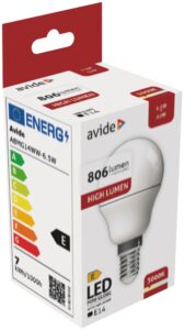Avide LED Globe Mini G45 6.5W E14 WW 3000K | BR (SKU:ABMG14WW-6.5W) Mini Gömb