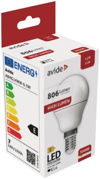 Avide LED Globe Mini G45 6.5W E14 WW 3000K | BR (SKU:ABMG14WW-6.5W) LED izzók Avide LED Globe Mini G45 6.5W E14 WW 3000K | BR (SKU:ABMG14WW-6.5W) LED izzók