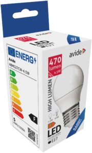 Avide LED Globe Mini G45 4.5W E27 CW 6400K | BR (SKU:ABMG27CW-4.5W) Mini Gömb