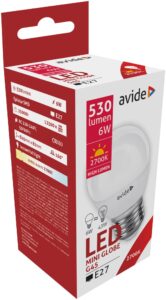 Avide LED Globe Mini G45 6W E27 EW 2700K | BR (SKU:ABMG27EW-6W) Mini Gömb