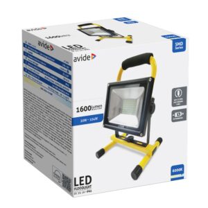 Avide LED Reflektor Akkumulátoros SMD 20W CW 6000K, USB kábellel | BR (SKU:ABRFLCW-20W-SMD) Akkumulátoros