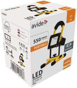 Avide LED Reflektor Akkumulátoros 10W NW 4000K | BR (SKU:ABRFLNW-10W) Akkumulátoros