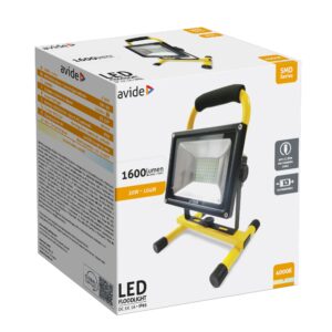 Avide LED Reflektor Akkumulátoros SMD 20W NW 4000K, USB kábellel | BR (SKU:ABRFLNW-20W-SMD) Akkumulátoros