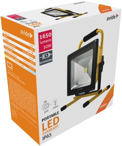 Avide LED Reflektor Akkumulátoros 10W NW 4000K | BR (SKU:ABRFLNW-10W) Egyéb