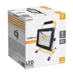 Avide LED Reflektor Akkumulátoros SMD 30W NW 4000K, USB kábellel | BR (SKU:ABRFLNW-30W-SMD) Akkumulátoros