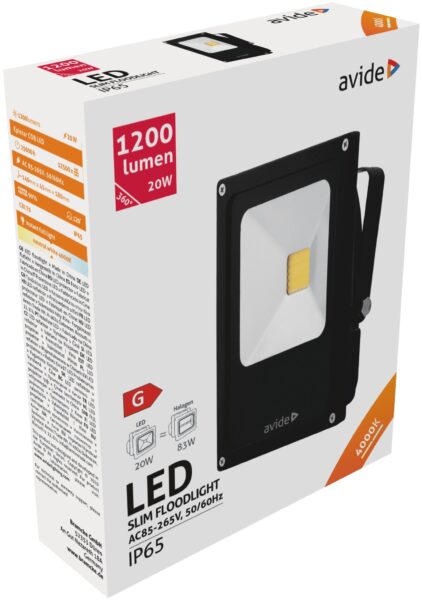 Avide LED Reflektor Slim 20W NW 4000K | BR (SKU:ABSFLNW-20W) Reflektorok