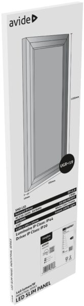 Avide LED Panel 300x1200mm 26W NW 4000K 140lm/W UGR+IP44 Industrial Range | BR (SKU:ABSLP30120-26W-NW-IND) Industrial