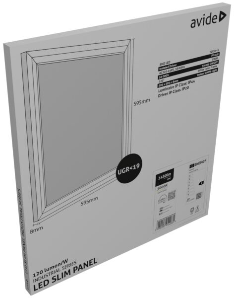 Avide LED Panel 600x600mm 29W NW 4000K 120lm/W UGR+IP44 Industrial Range *Sérült Csomagolás* | BR (SKU:ABSLP600-29W-NW-IND-SCS) Importált Avide LED Panel 600x600mm 29W NW 4000K 120lm/W UGR+IP44 Industrial Range *Sérült Csomagolás* | BR (SKU:ABSLP600-29W-NW-IND-SCS) Importált