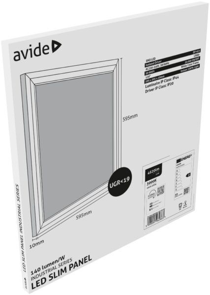Avide LED Panel 600x600mm 33W WW 3000K 140lm/W UGR+IP44 Industrial Range | BR (SKU:ABSLP600-33W-WW-IND) LED panelek Avide LED Panel 600x600mm 33W WW 3000K 140lm/W UGR+IP44 Industrial Range | BR (SKU:ABSLP600-33W-WW-IND) LED panelek