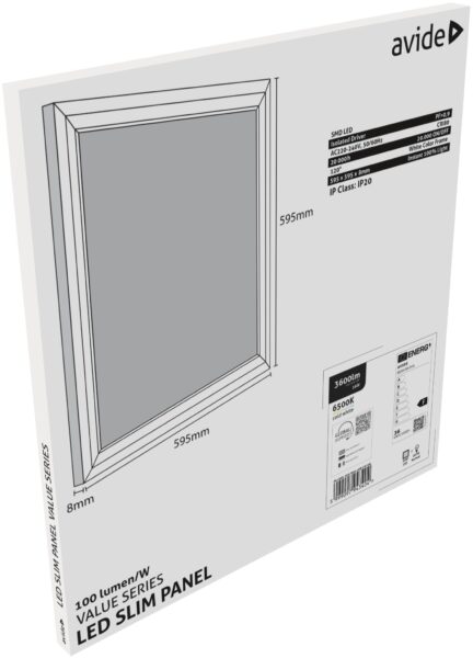Avide LED Panel 600x600mm 36W CW 6400K 100lm/W Value Range | BR (SKU:ABSLP600-36W-CW-VAL) LED panelek Avide LED Panel 600x600mm 36W CW 6400K 100lm/W Value Range | BR (SKU:ABSLP600-36W-CW-VAL) LED panelek