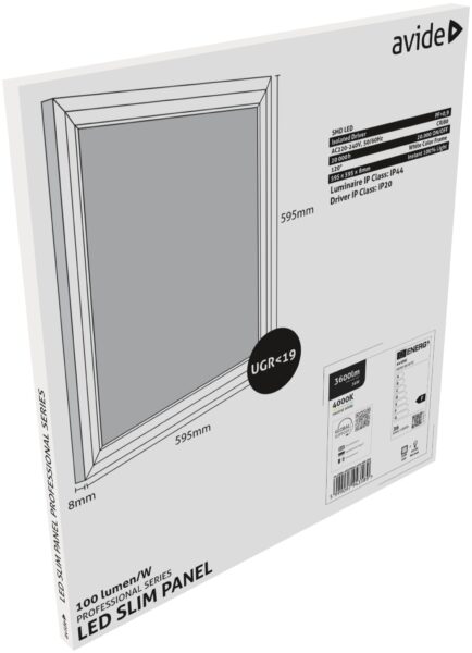 Avide LED Panel 600x600mm 36W NW 4000K 100lm/W UGR+IP44 Professional Range | BR (SKU:ABSLP600-36W-NW-PRO) LED panelek Avide LED Panel 600x600mm 36W NW 4000K 100lm/W UGR+IP44 Professional Range | BR (SKU:ABSLP600-36W-NW-PRO) LED panelek