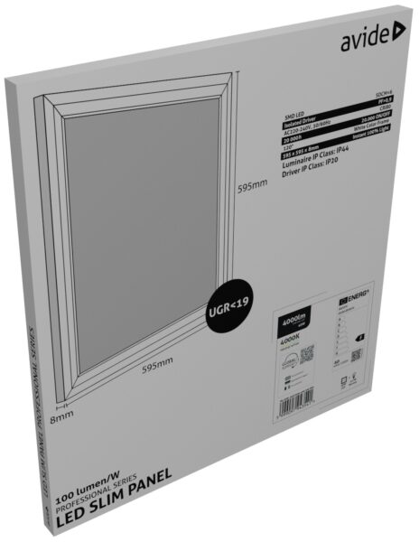 Avide LED Panel 600x600mm 40W NW 4000K 100lm/W UGR+IP44 Professional Range | BR (SKU:ABSLP600-40W-NW-PRO) Professional Avide LED Panel 600x600mm 40W NW 4000K 100lm/W UGR+IP44 Professional Range | BR (SKU:ABSLP600-40W-NW-PRO) Professional