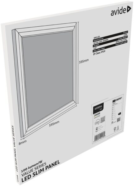 Avide LED Panel 600x600mm 45W WW 3000K 100lm/W Value Range | BR (SKU:ABSLP600-45W-WW-VAL) LED panelek