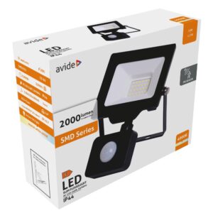 Avide LED Reflektor Slim SMD 20W NW 4000K Mozgásérzékelős PIR | BR (SKU:ABSSFLNW-20W-PIR-PR) Mozgásérzékelős