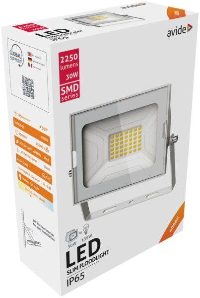Avide LED Reflektor Slim SMD 30W állványos 1.5m NW 4000K *Sérült Csomagolás* | BR (SKU:ABSSTFLNW-30W-SCS) Egyéb