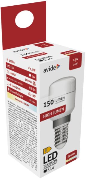 Avide LED 1.3W T26 WW 3000K | BR (SKU:ABT26WW-1.3W) LED izzók