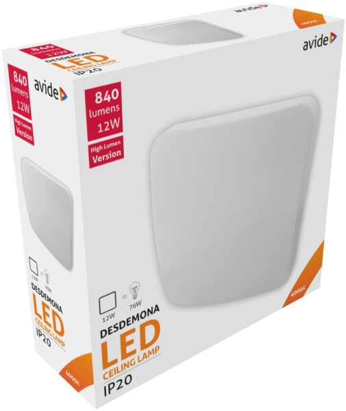 Avide LED Mennyezeti Lámpa Négyzetes Desdemona 12W 280*90mm NW 4000K | BR (SKU:ACLO28NW-S-12W) Mennyezeti lámpák