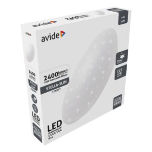 Avide LED Mennyezeti Lámpa IP44 Stella Slim 16W 330*65mm CCT 3000K 4000K 6400K 100lm/W távirányítóval | BR (SKU:ACLO33CCT-16W-STV244) 16W