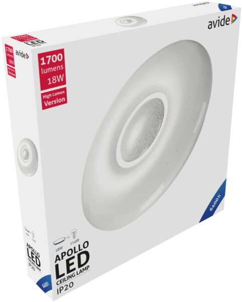 Avide LED Mennyezeti Lámpa Apollo 18W 348*62mm CW 6400K | BR (SKU:ACLO33CW-18W-APO) 18W