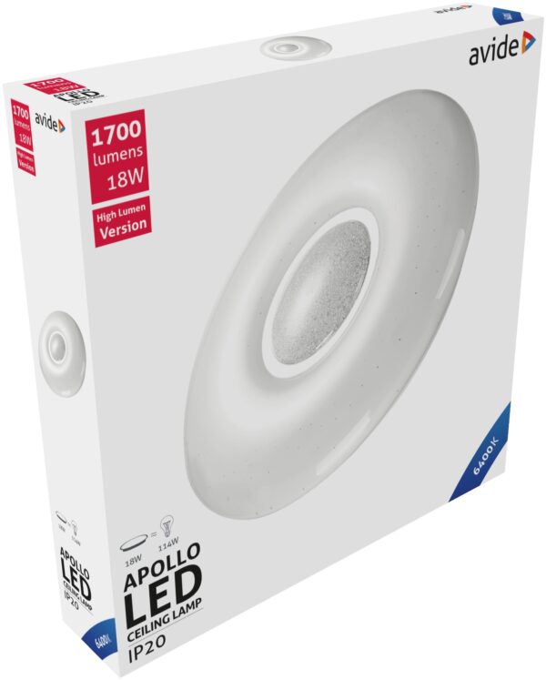 Avide LED Mennyezeti Lámpa Apollo 18W 348*62mm CW 6400K | BR (SKU:ACLO33CW-18W-APO) 18W