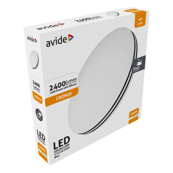 Avide LED Mennyezeti Lámpa IP44 Cronus 16W 330*63mm NW 4000K 100lm/W | BR (SKU:ACLO33NW-16W-CRO44) 16W Avide LED Mennyezeti Lámpa IP44 Cronus 16W 330*63mm NW 4000K 100lm/W | BR (SKU:ACLO33NW-16W-CRO44) 16W