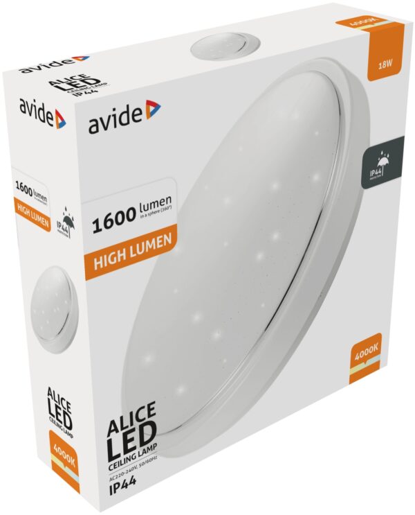 Avide LED Mennyezeti Lámpa IP44 Alice 18W 330*100mm NW 4000K | BR (SKU:ACLO33NW-18W-AL) 18W