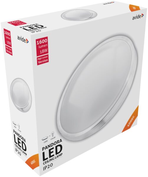 Avide LED Mennyezeti Lámpa Pandora (Alu) 18W 330*100mm NW 4000K | BR (SKU:ACLO33NW-18W-ALU) Mennyezeti lámpák