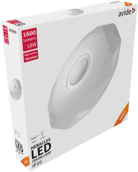 Avide LED Mennyezeti Lámpa Heracles 18W 348*66mm NW 4000K | BR (SKU:ACLO33NW-18W-HER) Mennyezeti lámpák
