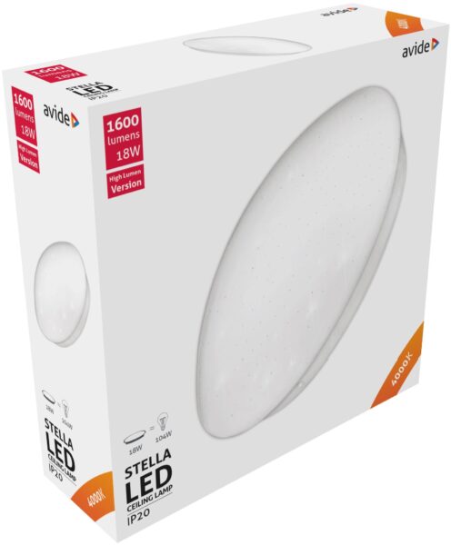 Avide LED Mennyezeti Lámpa Stella (Csillagos) 18W 330*100mm NW 4000K High Lumen | BR (SKU:ACLO33NW-18W-HL-ST) 18W Avide LED Mennyezeti Lámpa Stella (Csillagos) 18W 330*100mm NW 4000K High Lumen | BR (SKU:ACLO33NW-18W-HL-ST) 18W