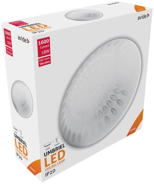 Avide LED Mennyezeti Lámpa Umbriel (Esőcsepp) 18W 330*100mm NW 4000K *Sérült csomagolás* | BR (SKU:ACLO33NW-18W-RD-SCS) Mennyezeti lámpák