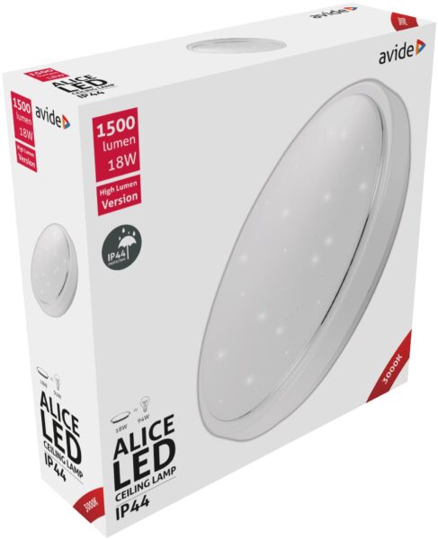 Avide LED Mennyezeti Lámpa IP44 Alice 18W 330*100mm WW 3000K | BR (SKU:ACLO33WW-18W-AL) Mennyezeti lámpák