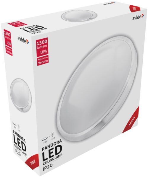 Avide LED Mennyezeti Lámpa Pandora (Alu) 18W 330*100mm WW 3000K | BR (SKU:ACLO33WW-18W-ALU) Mennyezeti lámpák