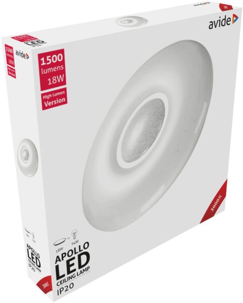 Avide LED Mennyezeti Lámpa Apollo 18W 348*62mm WW 3000K | BR (SKU:ACLO33WW-18W-APO) 18W