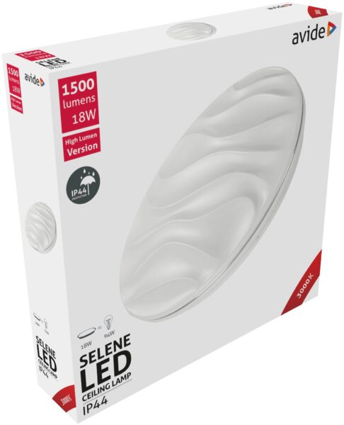 Avide LED Mennyezeti Lámpa IP44 Selene 18W 330*68mm WW 3000K | BR (SKU:ACLO33WW-18W-SEL44) 18W