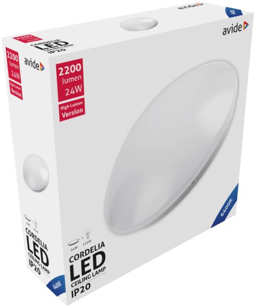 Avide LED Mennyezeti Lámpa Cordelia 24W 380*110mm CW 6400K | BR (SKU:ACLO38CW-24W) 24W Avide LED Mennyezeti Lámpa Cordelia 24W 380*110mm CW 6400K | BR (SKU:ACLO38CW-24W) 24W