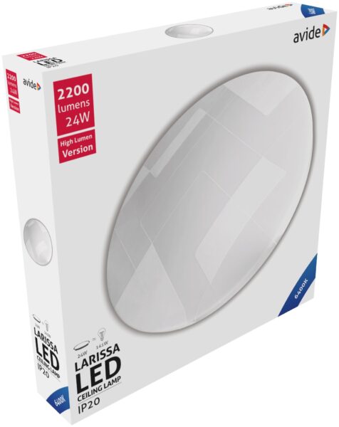Avide LED Mennyezeti Lámpa Larissa 24W 375*70mm CW 6400K | BR (SKU:ACLO38CW-24W-LAR) Mennyezeti lámpák