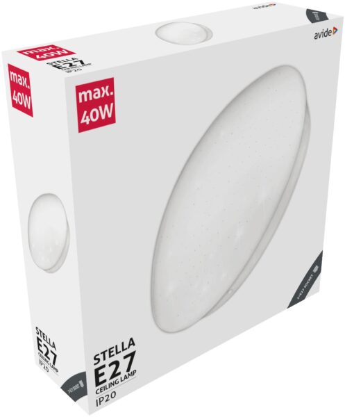 Avide LED Mennyezeti Lámpa Stella 380*110m 2xE27 | BR (SKU:ACLO38E27-ST) Mennyezeti lámpák