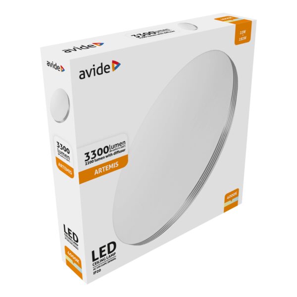 Avide LED Mennyezeti Lámpa Artemis 22W 380*70mm NW 4000K 100lm/W | BR (SKU:ACLO38NW-22W-ART) Egyéb