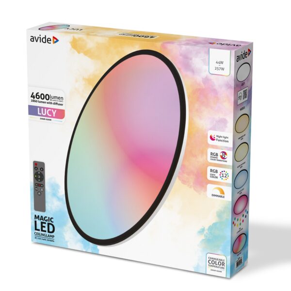 Avide LED Mennyezeti Lámpa Lucy 44W RGBIC+CCT Távirányítóval | BR (SKU:ACLO49RGBIC+CCT-44W-L) Távirányítós Avide LED Mennyezeti Lámpa Lucy 44W RGBIC+CCT Távirányítóval | BR (SKU:ACLO49RGBIC+CCT-44W-L) Távirányítós