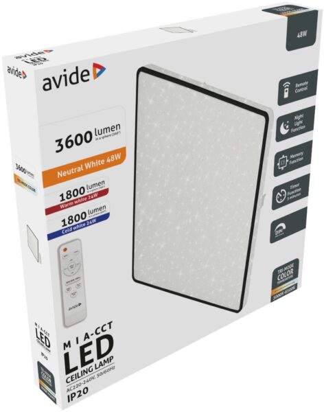 Avide LED Mennyezeti Lámpa Emma 24W 375*50mm NW 4000K | BR (SKU:ACLO38NW-24W-EM) Mennyezeti lámpák