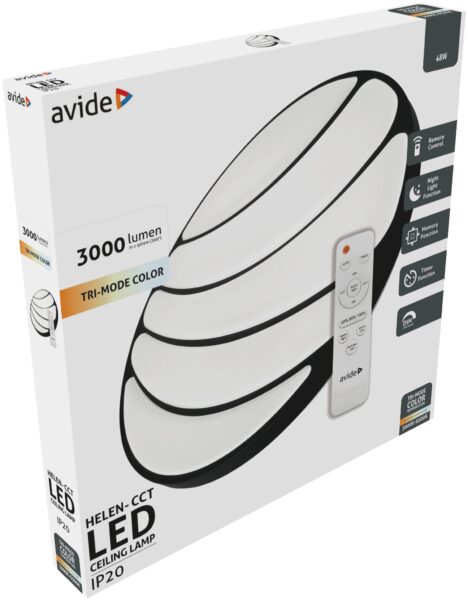 Avide LED Mennyezeti Lámpa Helen-CCT 48W Távirányítóval | BR (SKU:ACLOCCT-48W-R-HEL) Mennyezeti lámpák