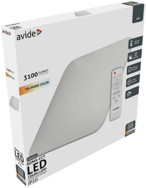 Avide LED Mennyezeti Lámpa Classic Roma-CCT 48W 3100lm Távirányítóval | BR (SKU:ACLOCCT-48W-ROMA-NS) Távirányítós