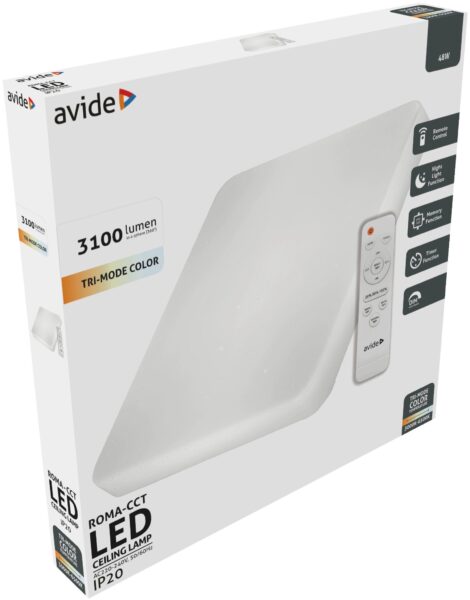 Avide LED Mennyezeti Lámpa Csillagos Roma-CCT Csillagos 48W 3100lm Távirányítóval *Sérült Csomagolás* | BR (SKU:ACLOCCT-48W-ROMA-SCS) Mennyezeti lámpák