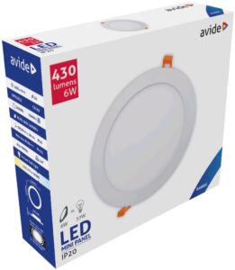 Avide LED Beépíthető Kerek Mennyezeti Lámpa ALU 6W CW 6400K | BR (SKU:ACRPCW-R-6W-ALU)