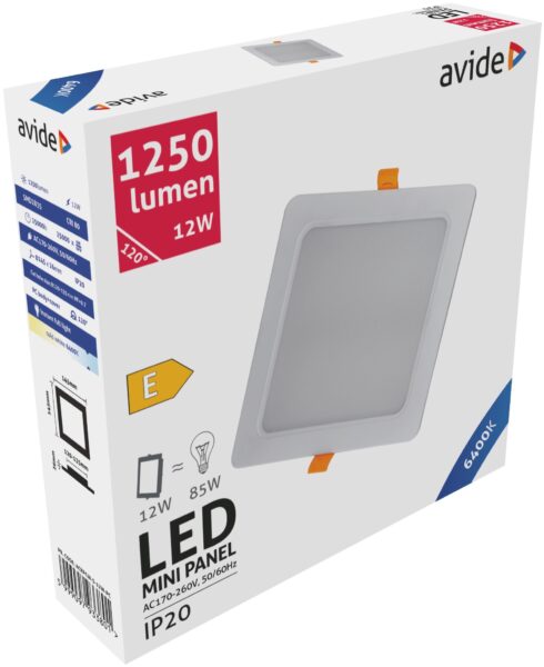Avide LED Beépíthető Négyzetes Mennyezeti Lámpa Műanyag 18W WW 3000K | BR (SKU:ACRPWW-S-18W-PC) LED panelek