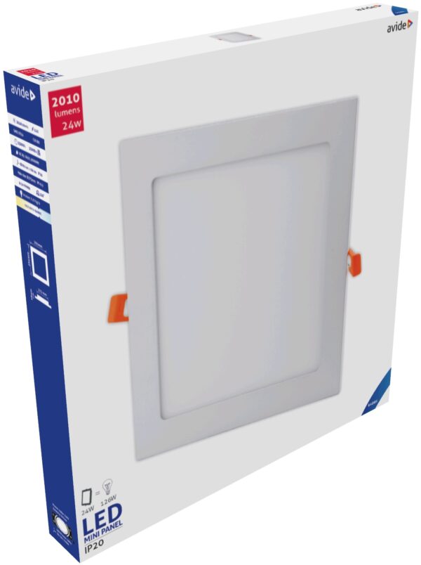 Avide LED Beépíthető Négyzetes Mennyezeti Lámpa ALU 24W CW 6400K | BR (SKU:ACRPCW-S-24W-ALU)