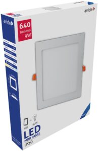 Avide LED Beépíthető Négyzetes Mennyezeti Lámpa ALU 9W CW 6400K | BR (SKU:ACRPCW-S-9W-ALU) Négyzetes