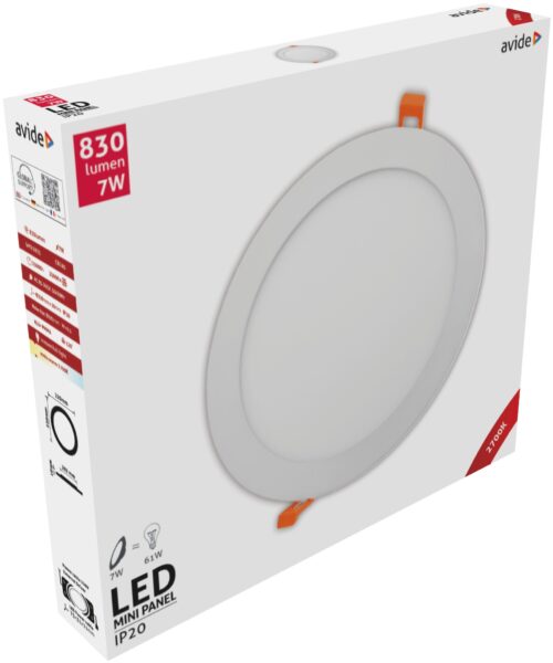 Avide LED Beépíthető Kerek Mennyezeti Lámpa ALU 7W EW 2700K | BR (SKU:ACRPEW-R-7W-ALU) Világítástechnika