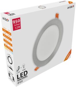 Avide LED Beépíthető Kerek Mennyezeti Lámpa ALU Szatén Nikkel 12W NW 4000K | BR (SKU:ACRPNW-R-12W-ALU-SN) Kerek
