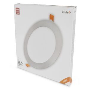 Avide LED Beépíthető Kerek Mennyezeti Lámpa ALU Szatén Nikkel 24W NW 4000K | BR (SKU:ACRPNW-R-24W-ALU-SN) Kerek
